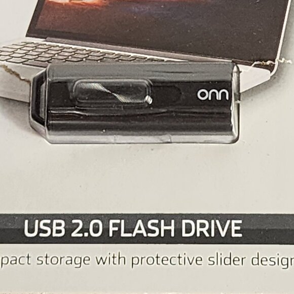 Onn USB 2.0 64GB Compact Storage with Protective Slider Design Flash Drive - Picture 2 of 16